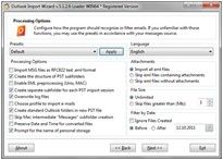 instrument Outlook Import Wizard pentru EML la PST de conversie și EML la import pst