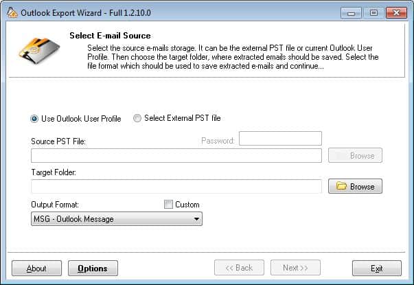 Exportar correos outlook